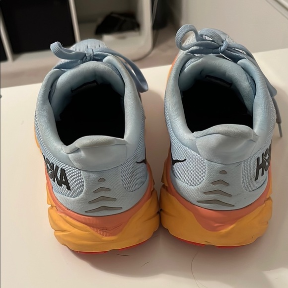 Hoka Light Blue and Orange Athletic Shoes - Picture 3 of 6